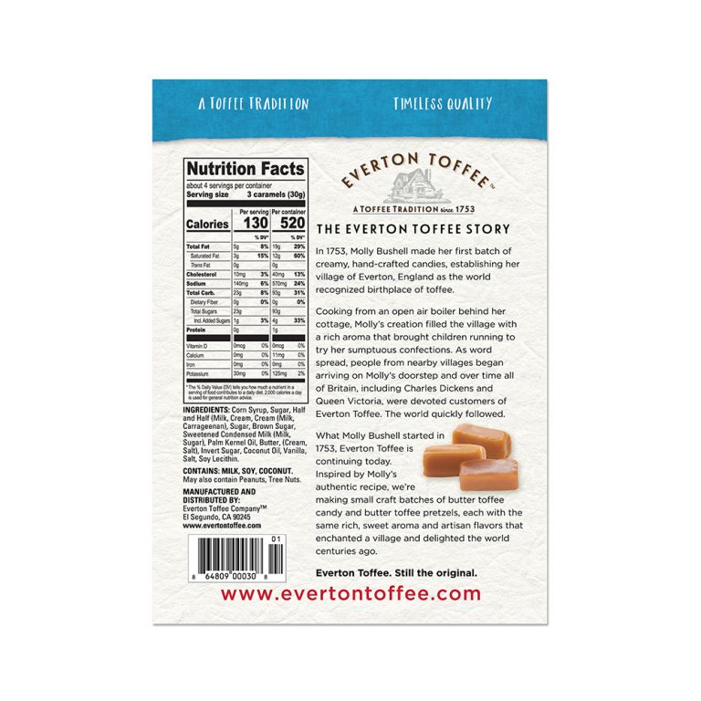 Butter Toffee Caramels Original Sea Salt 4 oz Everton Toffee