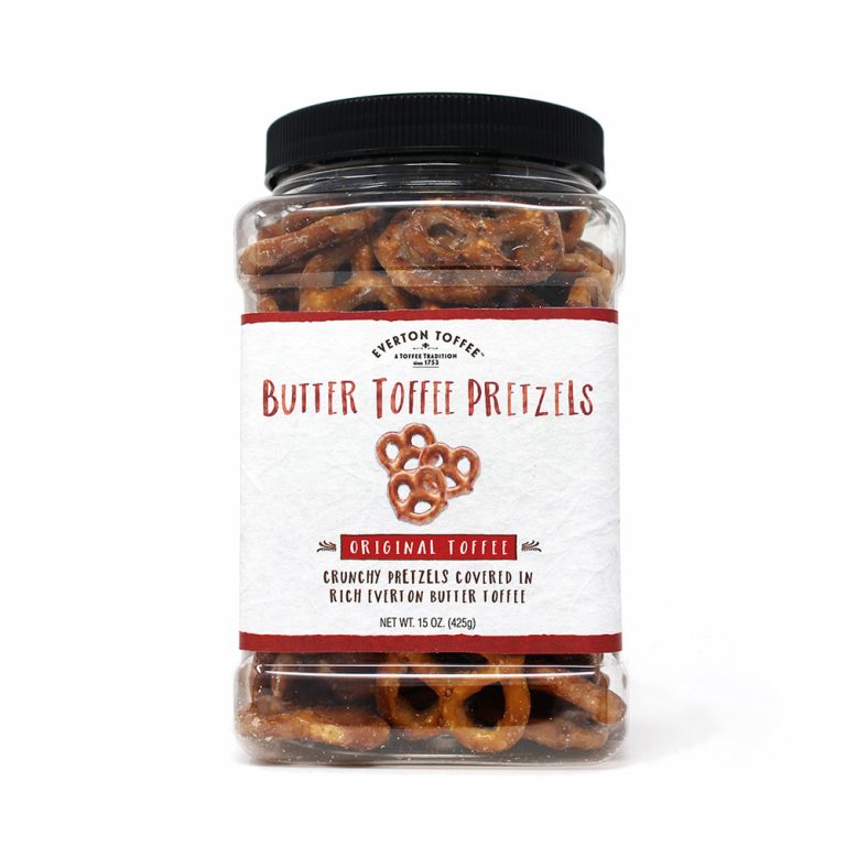 Butter Toffee Pretzels Original Grab Jar 15 oz Everton Toffee