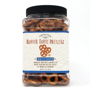 Butter Toffee Pretzels – Roasted Cashew Grab Jar 15 oz
