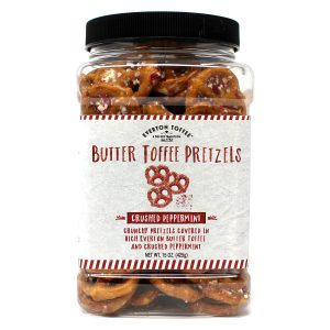 Butter Toffee Pretzels – Peppermint Crunch Grab Jar 15 oz